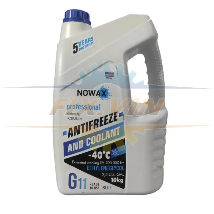 Антифриз блакитний G11. 10кг. готовий розчин NOWAX NX10002 (фото 1)