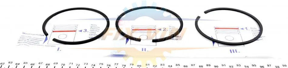 Кільця поршневі MB OM314/352/362/364/366/353 (94,00 мм/STD) (2,5-2,5-2,5) = 8910430000 NPR 120 300 0004 00 (фото 1)