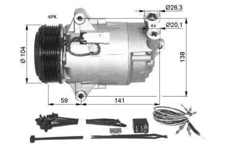 Компрессор кондиционера OPEL Zafira 1.9D 05- NRF 32427