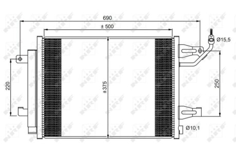 Конденсер кондіционера MITSUBISHI Colt 1.3 05- NRF 350073