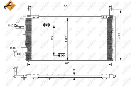 Радиатор кондиционера DAEWOO Espero 93- NRF 35197