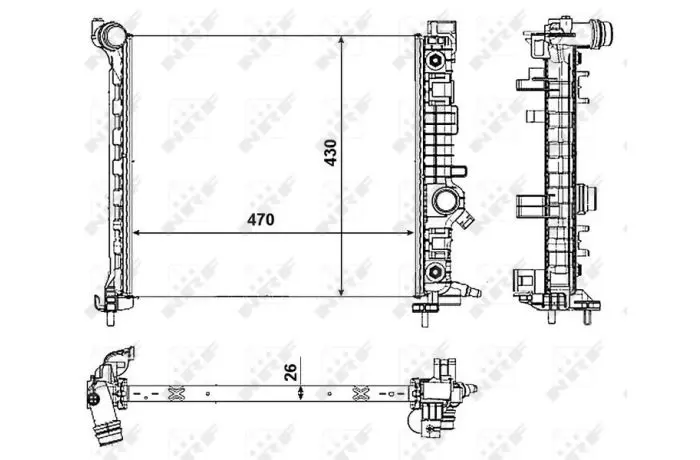 Радіатор охолодження Opel Meriva 1.7 CDTi 10-17 NRF 53008 (фото 1)