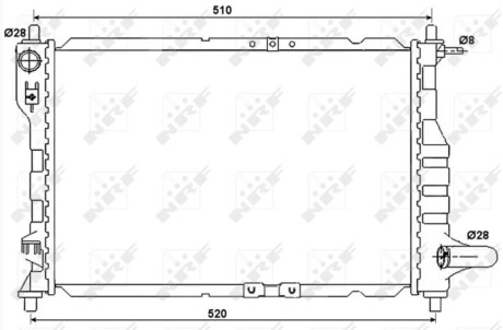 Радіатор охолодження двигуна CHEVROLET (GM) Matiz 05- NRF 53068