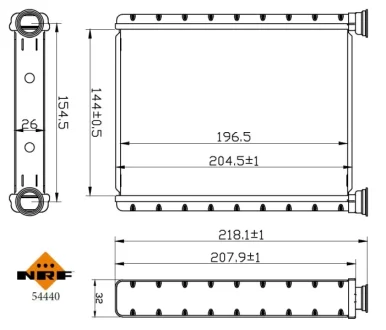 Теплообменник, отопление салона NRF 54440
