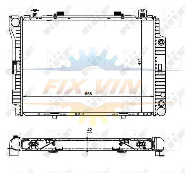 Радіатор охолодження MB S-class (W140) 3.0D/3.4D OM603/OM606 93-98 NRF 55316 (фото 1)