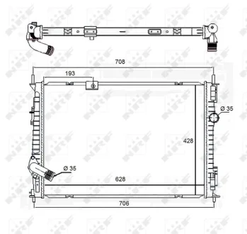 Радіатор охолодження Nissan Qashqai 1.6 dCi 11-13 NRF 58455A