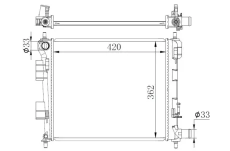 Радіатор охолодження (для авто з АКПП) Hyundai i10 1.0, 1.2 13-19 NRF 59262