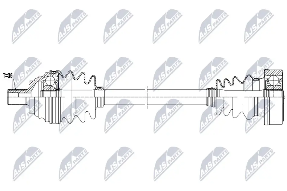 Полуось лев audi a3 1.6 96-, 1k0407271dj NTY NPW-AU-103 (фото 1)