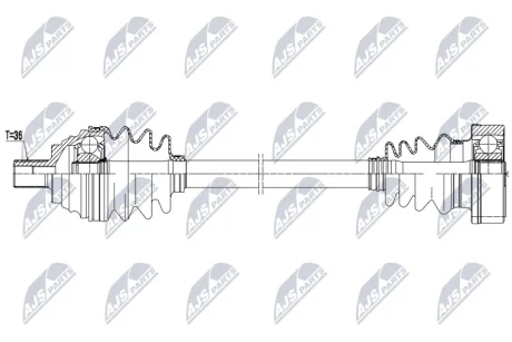 Полуось лев audi a3 1.6 96-, 1k0407271dj NTY NPW-AU-103