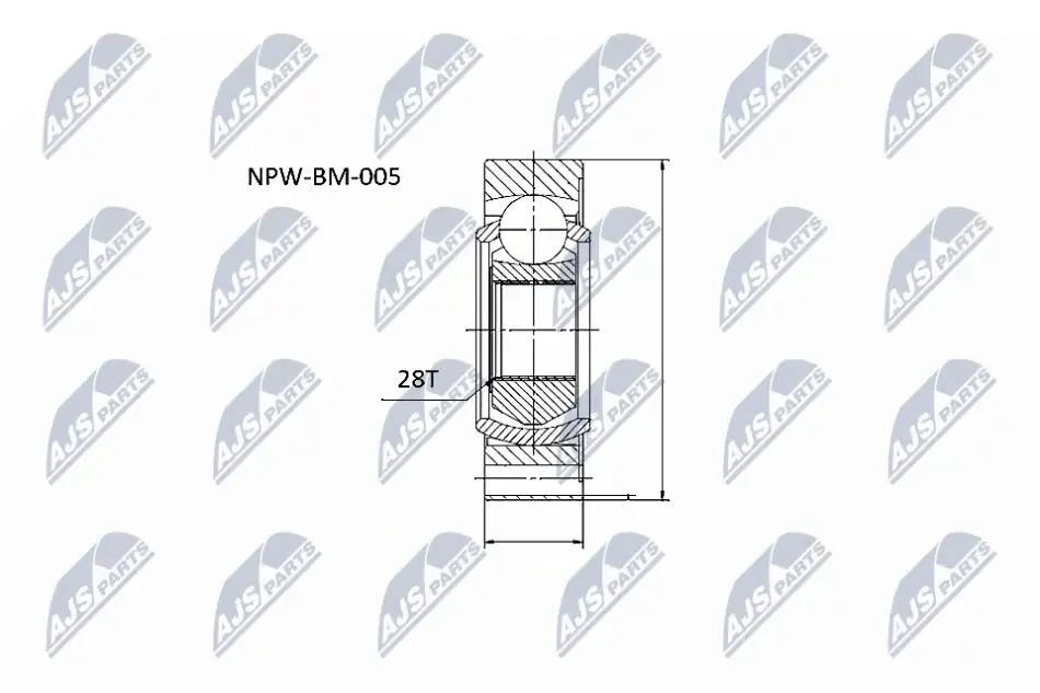 ШАРНІР РІВНИХ КУТОВИХ ШВИДКОСТЕЙ NTY NPW-BM-005 (фото 1)