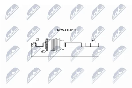 Піввісь переднього моста NTY NPW-CH-019