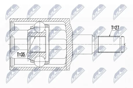 Внутренний шрус jeep grand cherokee 10 dodge nitro 0712, 05189279aa NTY NPW-CH-028
