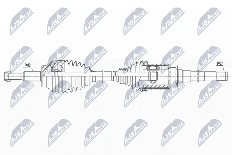 Приводний вал JEEP GRAND CHEROKEE IV (WK, WK2), DODGE DURANGO (WD) (вир-во) NTY NPW-CH-031 (фото 1)