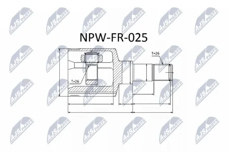 ШАРНІР РІВНИХ КУТОВИХ ШВИДКОСТЕЙ NTY NPW-FR-025