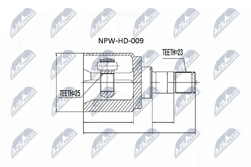 Шарнір рівних кутових швидкостей (ШРКШ) NTY NPWHD009 (фото 1)
