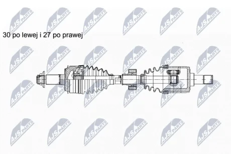 Полуось левая Honda Accord NTY NPWHD056