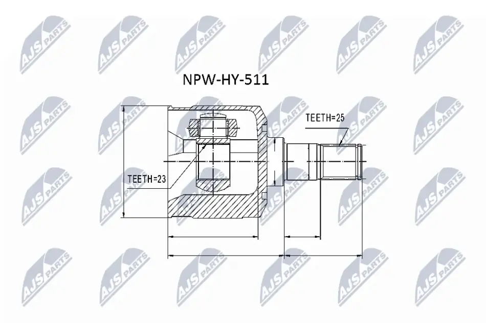 ШРУС ВНУТРІШНІЙ NTY NPW-HY-511 (фото 1)