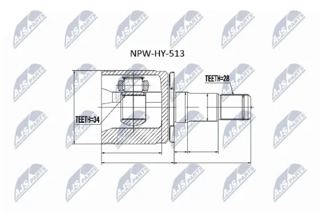 Шарнір внутрішній лівий NTY NPWHY513