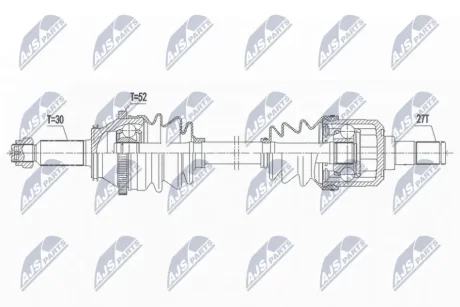Полуось зад л\п Hyundai santa fe ii 06-12, 49600-2b000 NTY NPW-HY-601