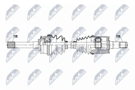 Полуось перед лев hyundai terracan 2.9crdi 01-06, 51610-h1000 NTY NPW-HY-641