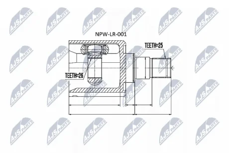 ШРКШ внутр. LAND ROVER FREELANDER I (L314) (вир-во) NTY NPW-LR-001
