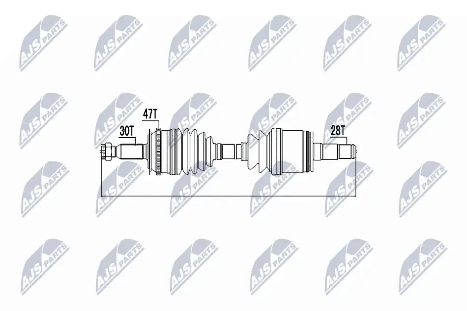 Полуось левая mitsubishi l200 05-, 3815a307 NTY NPW-MS-000 (фото 1)