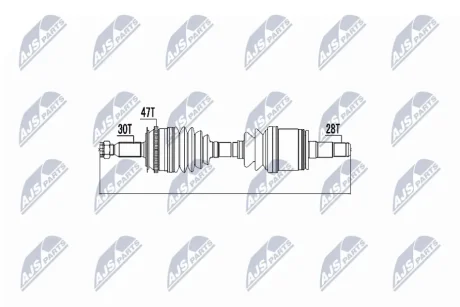 Полуось левая mitsubishi l200 05-, 3815a307 NTY NPW-MS-000