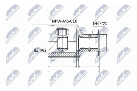 ШРКШ внутр. правий MITSUBISHI CARISMA (вир-во) NTY NPW-MS-010