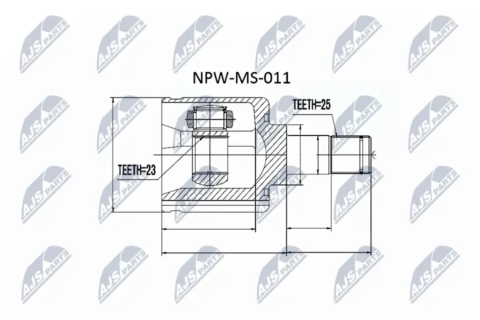 ШРУС ВНУТРІШНІЙ NTY NPW-MS-011 (фото 1)