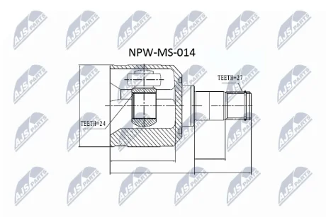 Шрус піввісі NTY NPW-MS-014