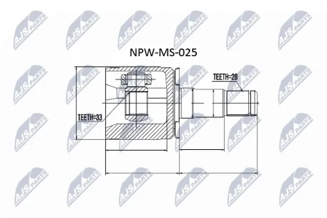 ШРУС ВНУТРІШНІЙ NTY NPW-MS-025