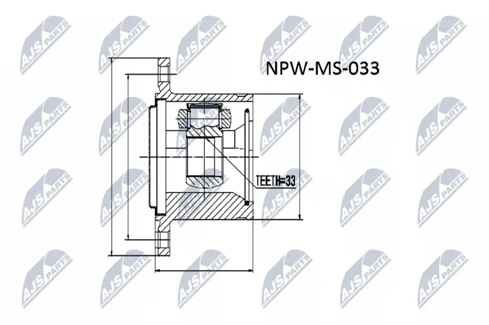 Шарнір внутрішній правий NTY NPW-MS-033 (фото 1)