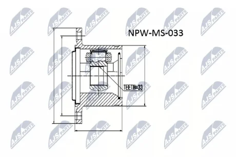 Шарнір внутрішній правий NTY NPW-MS-033