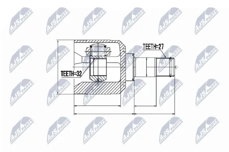 Шарнір рівних кутових швидкостей (ШРУС), внутрішній NTY NPW-MS-036