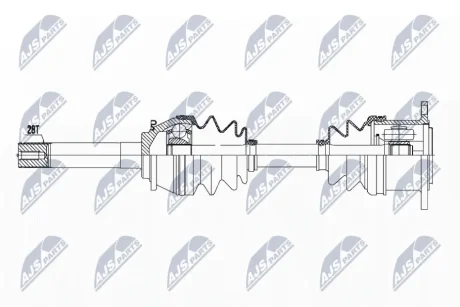 Полуось переднего моста NTY NPW-MS-051