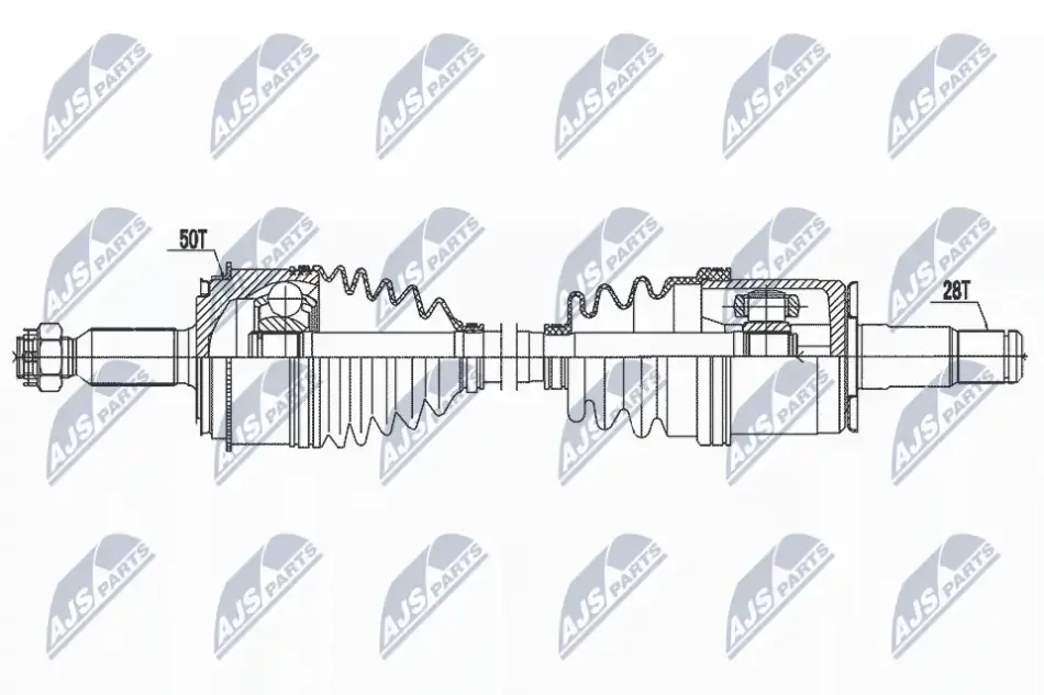 Приводний вал лівий MITSUBISHI PAJERO III (вир-во) NTY NPW-MS-079 (фото 1)