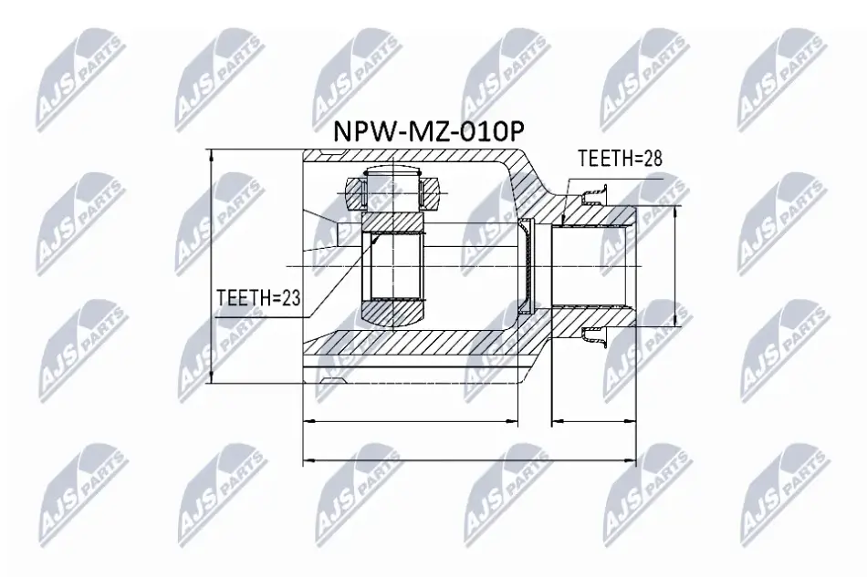 Шрус полуоси NTY NPW-MZ-010P (фото 1)