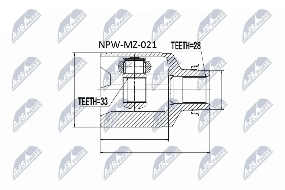 ШРУС ВНУТРІШНІЙ NTY NPW-MZ-021 (фото 1)
