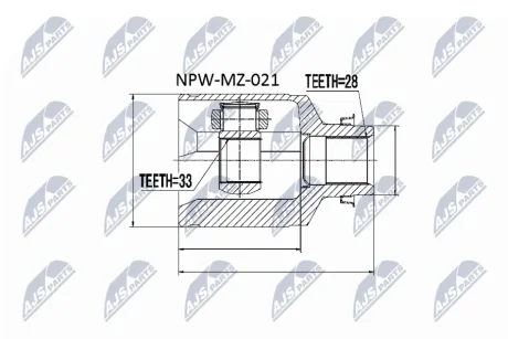 ШРУС ВНУТРІШНІЙ NTY NPW-MZ-021