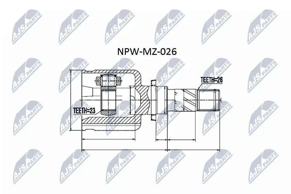 ШРУС ВНУТРІШНІЙ NTY NPW-MZ-026 (фото 1)