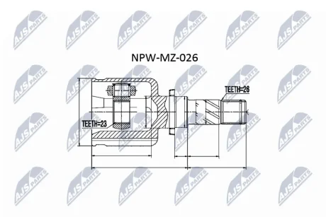 ШРУС ВНУТРІШНІЙ NTY NPW-MZ-026