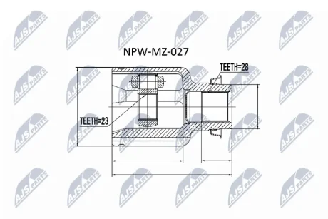 ШРКШ внутр. правий MAZDA 3, 626 V (вир-во) NTY NPW-MZ-027