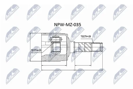 Шрус піввісі NTY NPWMZ035