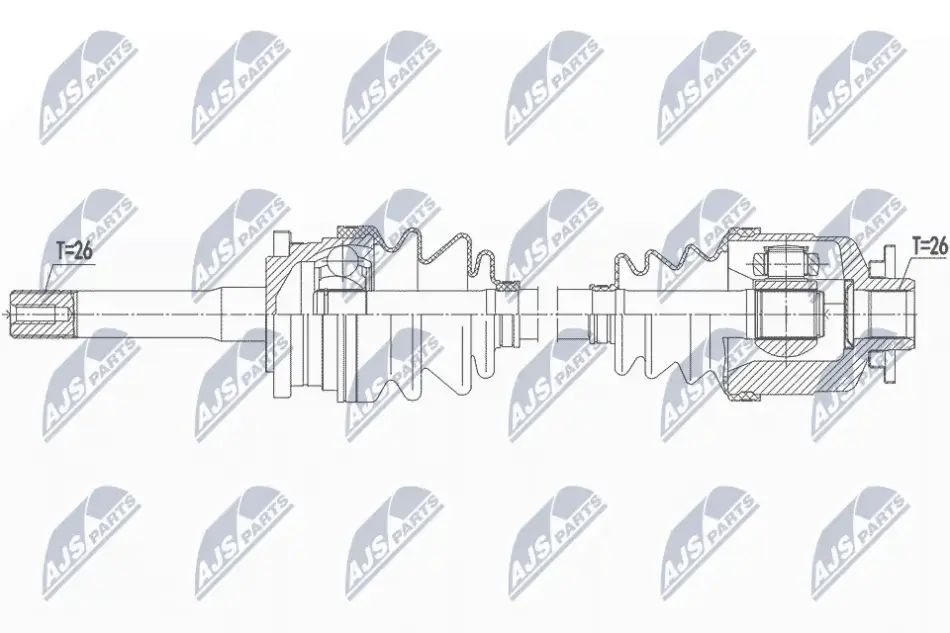 Полуось правая mazda b2500 2.5d/2.5td 4wd 99-, 1362928 NTY NPW-MZ-068 (фото 1)