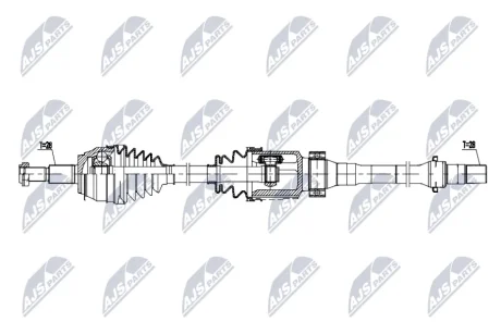 Полуось прав mazda 3 1.5 13-19, ftc1-25-50x NTY NPW-MZ-102