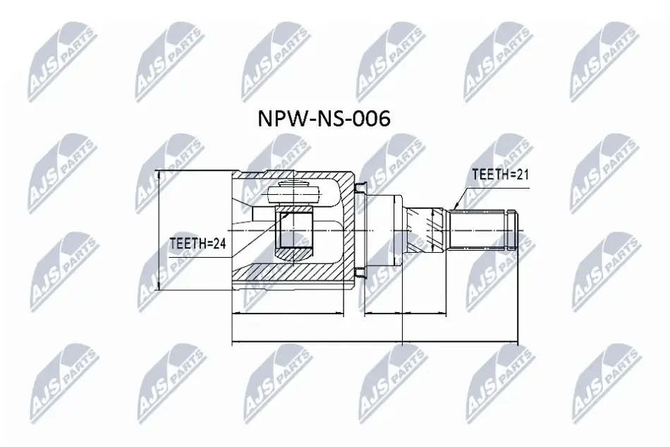 ШРКШ внутр. задній NISSAN MURANO, QASHQAI, X-TRAIL, RENAULT KADJAR, KOLEOS (вир-во) NTY NPW-NS-006 (фото 1)