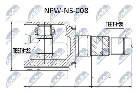 Шрус внутренний правый FX NTY NPWNS008