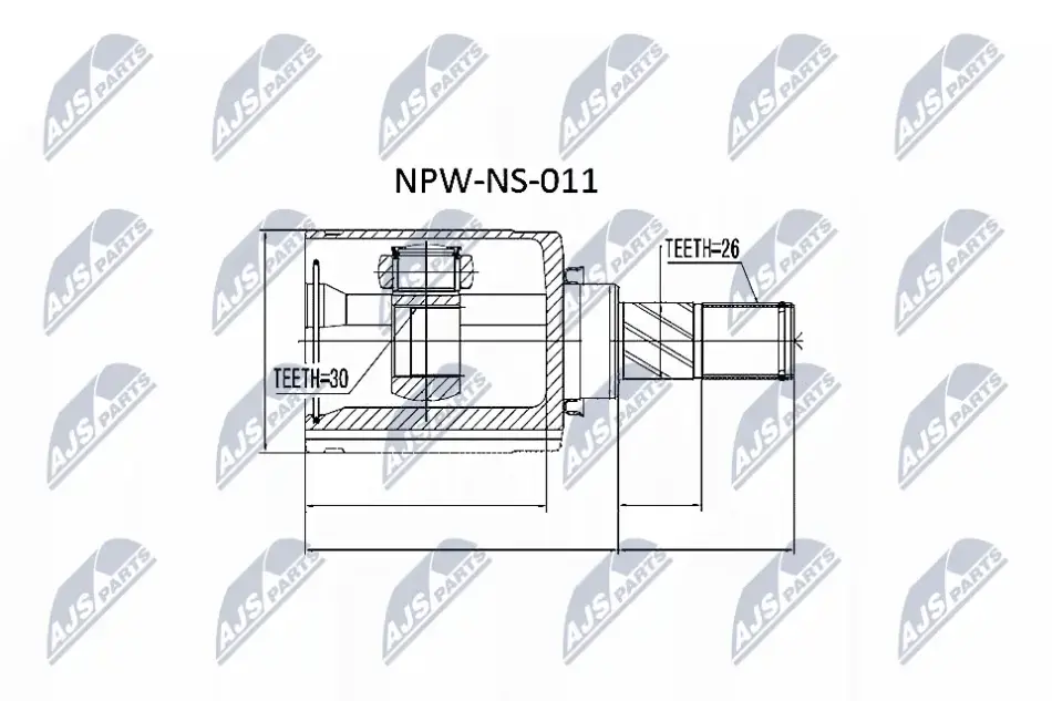 ШРКШ внутр. лівий NISSAN QASHQAI I (вир-во) NTY NPW-NS-011 (фото 1)