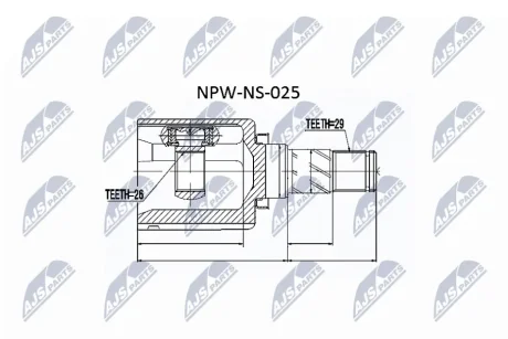 Шрус піввісі NTY NPW-NS-025