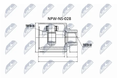 ШРКШ внутр. правий NISSAN MURANO I (Z50) (вир-во) NTY NPW-NS-028